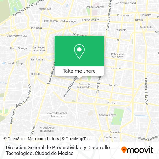 Direccion General de Productividad y Desarrollo Tecnologico map