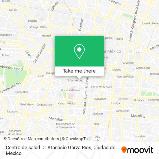 Mapa de Centro de salud Dr Atanasio Garza Ríos