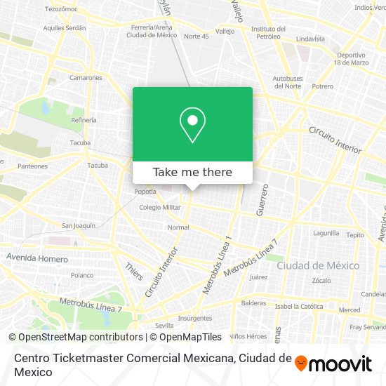 Centro Ticketmaster Comercial Mexicana map