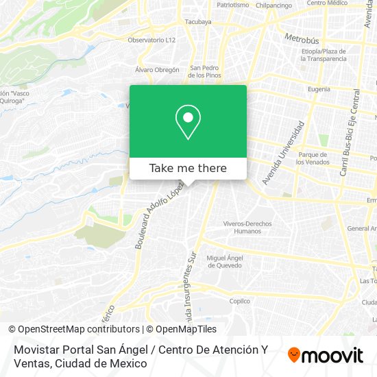 Movistar Portal San Ángel / Centro De Atención Y Ventas map