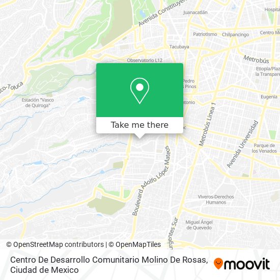 Mapa de Centro De Desarrollo Comunitario Molino De Rosas