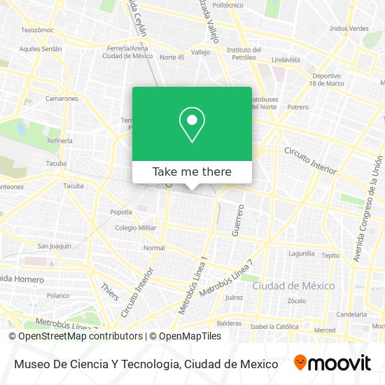 Mapa de Museo De Ciencia Y Tecnologia