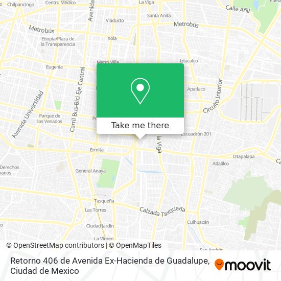 Retorno 406 de Avenida Ex-Hacienda de Guadalupe map