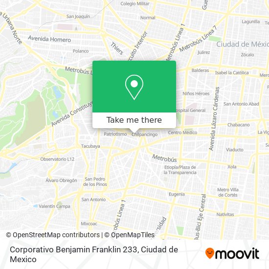 Corporativo Benjamin Franklin 233 map