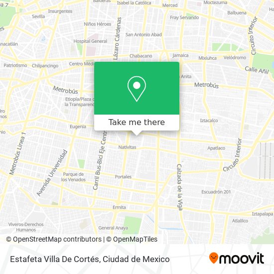 Estafeta Villa De Cortés map