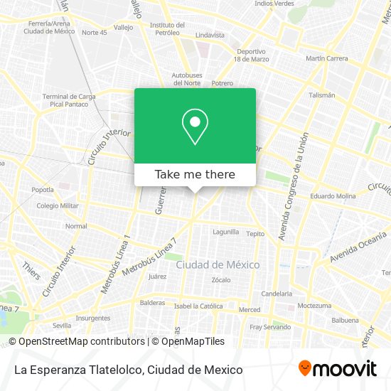 Mapa de La Esperanza Tlatelolco