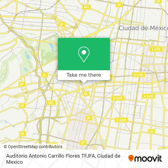 Mapa de Auditorio Antonio Carrillo Flores TFJFA