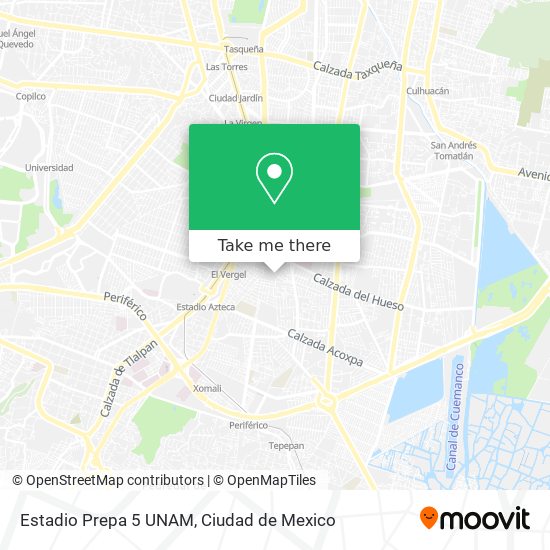 Mapa de Estadio Prepa 5 UNAM