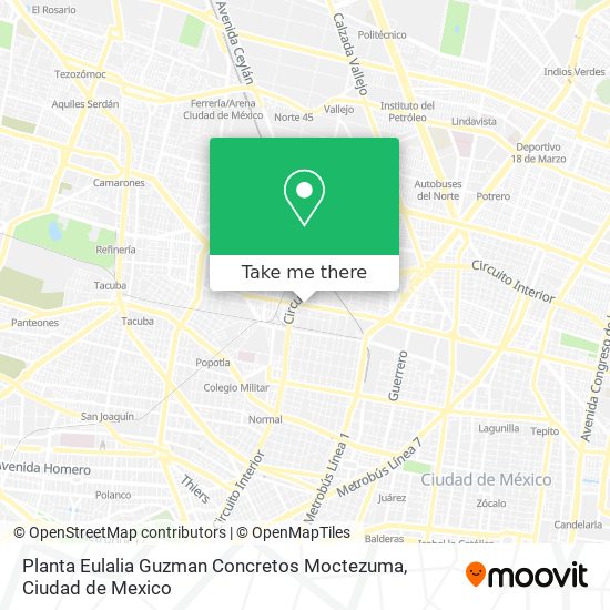 Mapa de Planta Eulalia Guzman Concretos Moctezuma