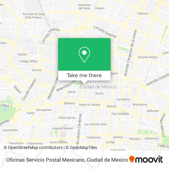 Oficinas Servicio Postal Mexicano map