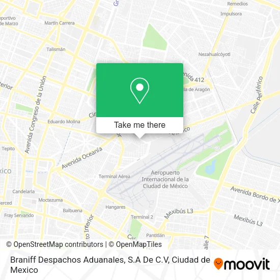 Braniff Despachos Aduanales, S.A De C.V map