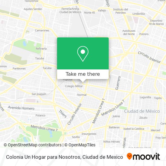 Colonia Un Hogar para Nosotros map