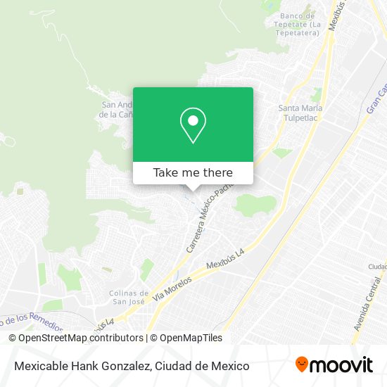 Mapa de Mexicable Hank Gonzalez