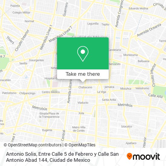 Antonio Solis, Entre Calle 5 de Febrero y Calle San Antonio Abad 144 map