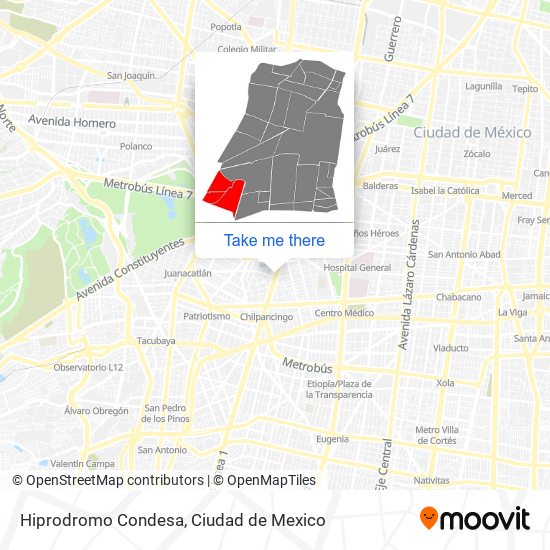 Mapa de Hiprodromo Condesa