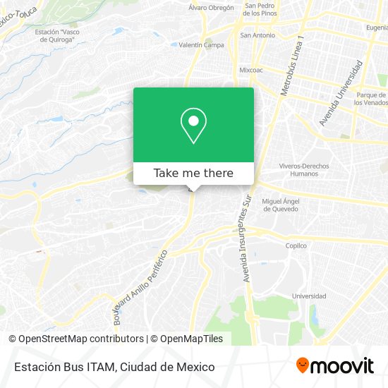 Mapa de Estación Bus ITAM