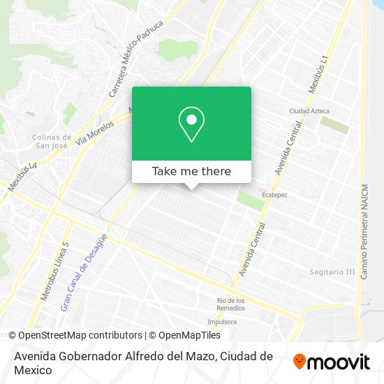 Avenida Gobernador Alfredo del Mazo map