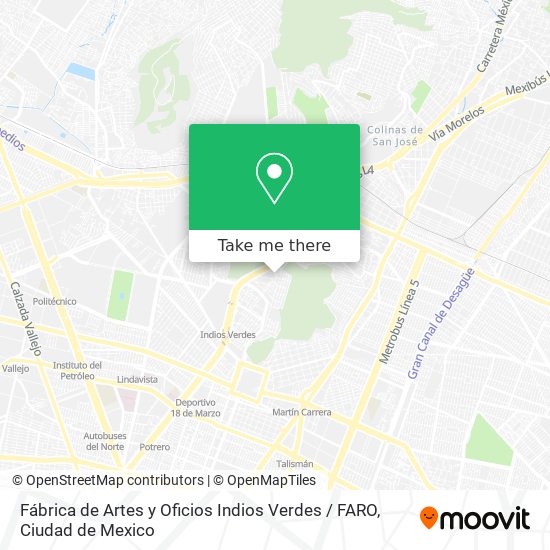 Mapa de Fábrica de Artes y Oficios Indios Verdes / FARO
