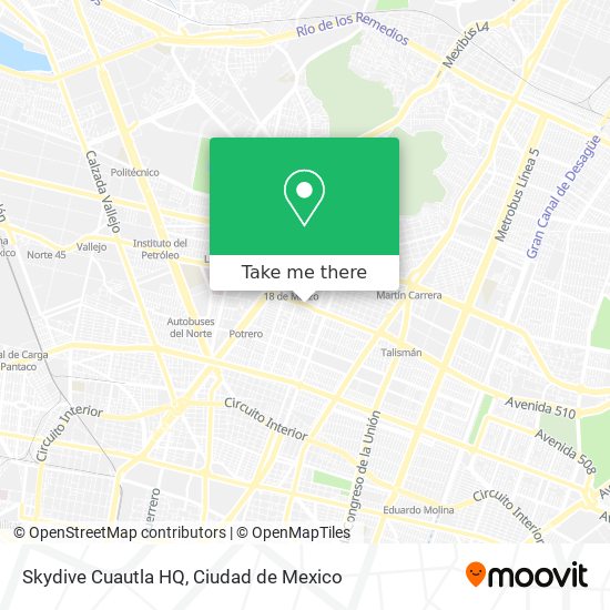 Mapa de Skydive Cuautla HQ