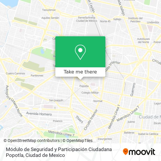 Módulo de Seguridad y Participación Ciudadana Popotla map