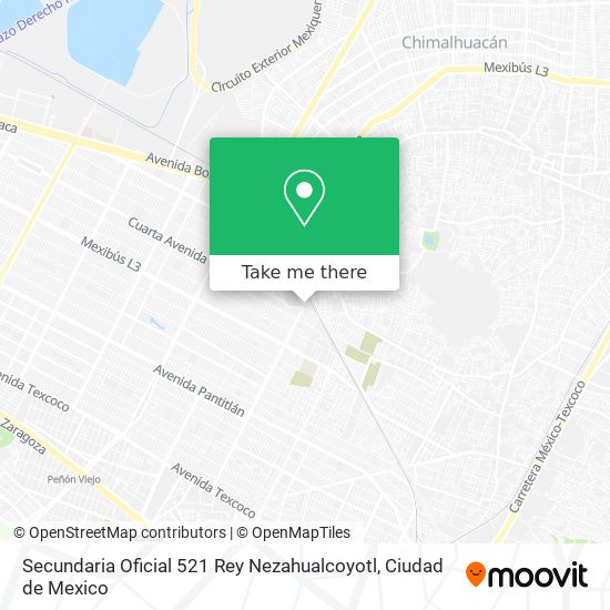 Secundaria Oficial 521 Rey Nezahualcoyotl map