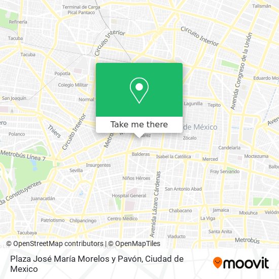 Mapa de Plaza José María Morelos y Pavón