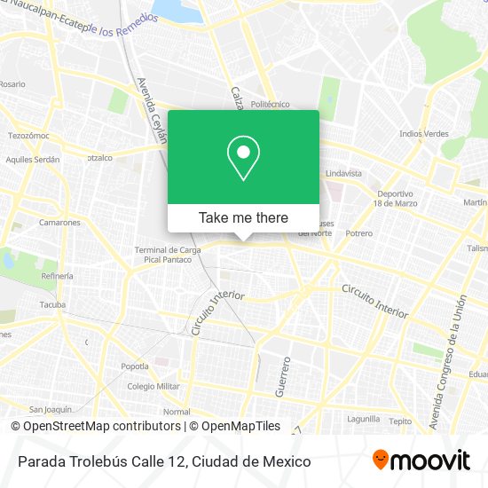 Mapa de Parada Trolebús Calle 12