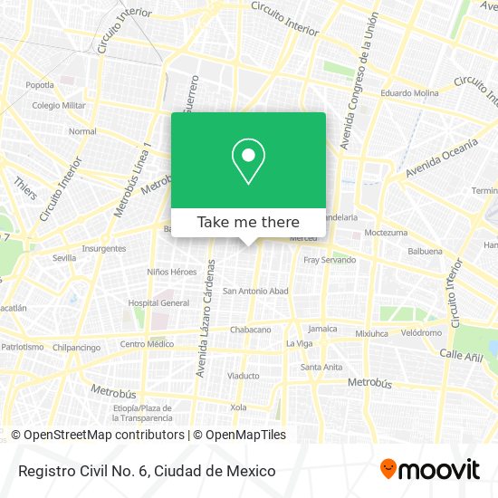 Registro Civil No. 6 map