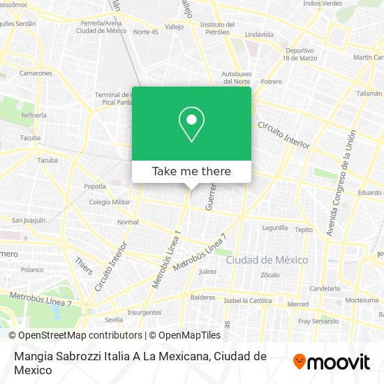 Mapa de Mangia Sabrozzi Italia A La Mexicana