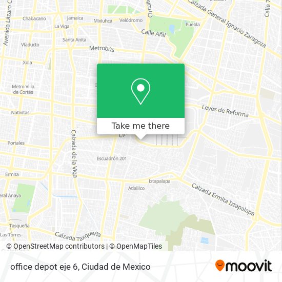 How to get to office depot eje 6 in Benito Juárez by Bus or Metro?