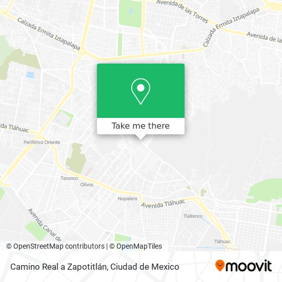 Camino Real a Zapotitlán map