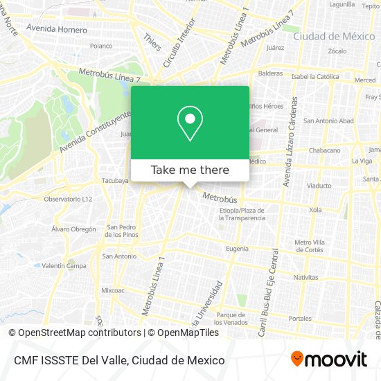 Mapa de CMF ISSSTE Del Valle