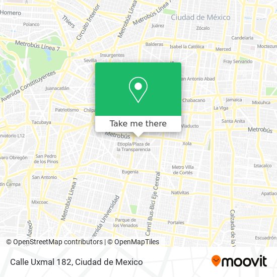 Mapa de Calle Uxmal 182