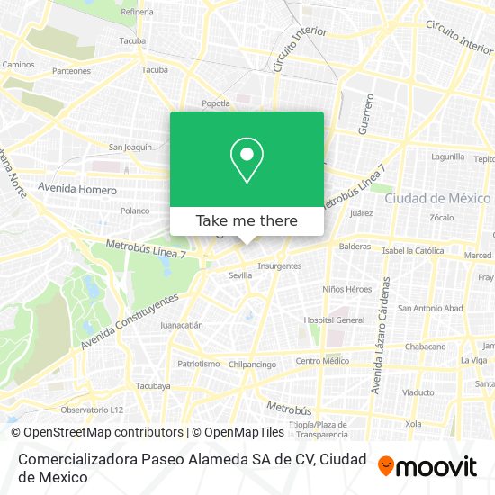 Mapa de Comercializadora Paseo Alameda SA de CV