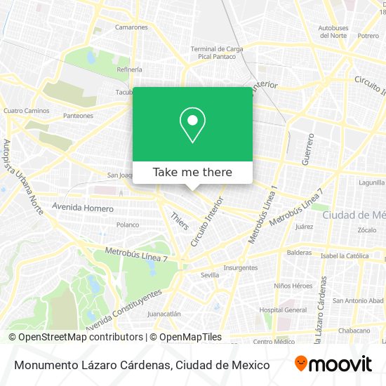 Monumento Lázaro Cárdenas map