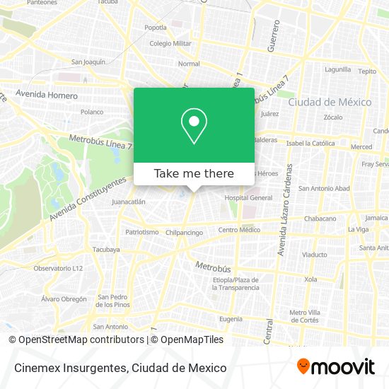Cinemex Insurgentes map