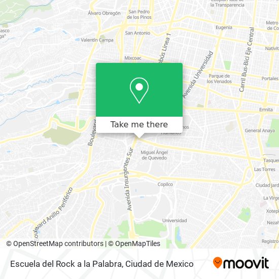 Mapa de Escuela del Rock a la Palabra