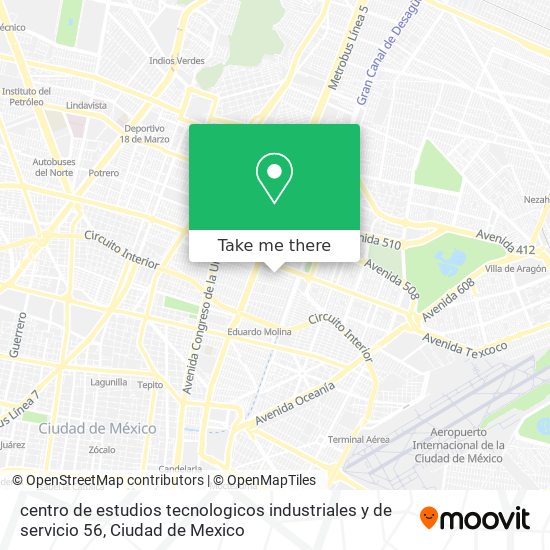 Mapa de centro de estudios tecnologicos industriales y de servicio 56