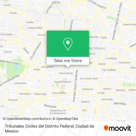 Tribunales Civiles del Distrito Federal map