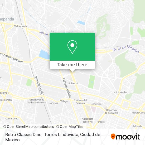 Retro Classic Diner Torres Lindavista map