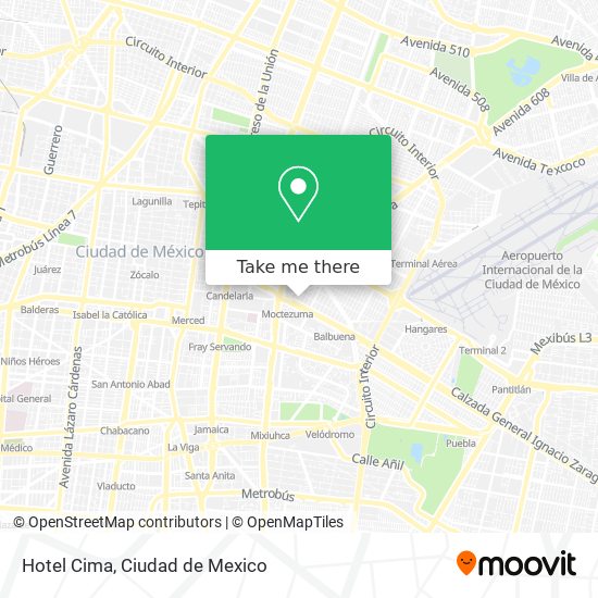 Hotel Cima map