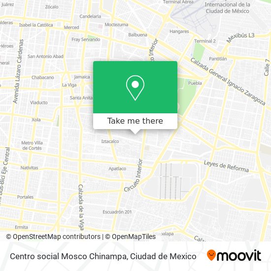 Centro social Mosco Chinampa map