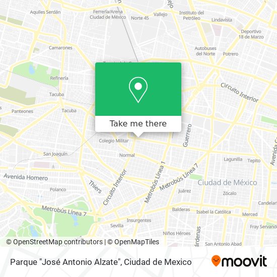 Parque "José Antonio Alzate" map