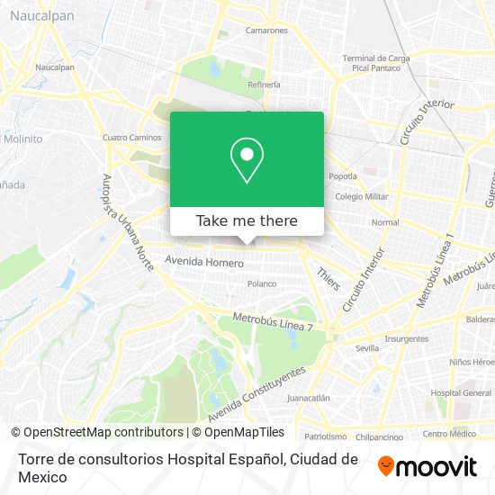 Torre de consultorios Hospital Español map