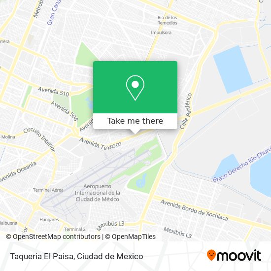 Mapa de Taqueria El Paisa
