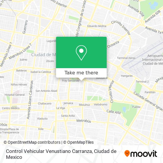 Control Vehicular Venustiano Carranza map