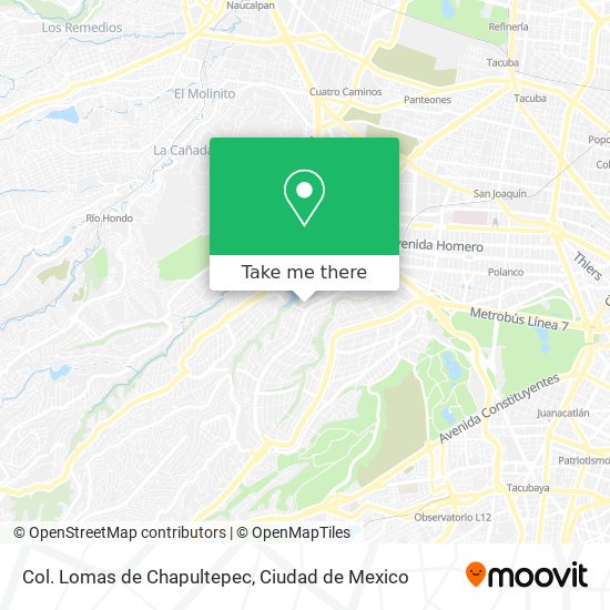 Col. Lomas de Chapultepec map
