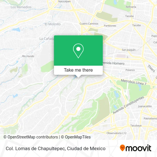 Col. Lomas de Chapultepec map