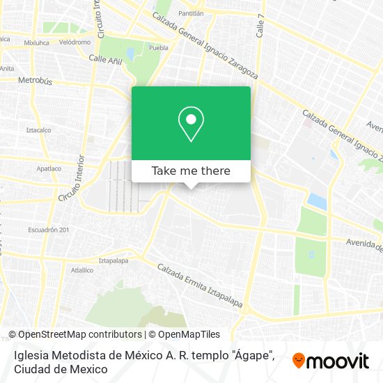 Mapa de Iglesia Metodista de México A. R.  templo "Ágape"