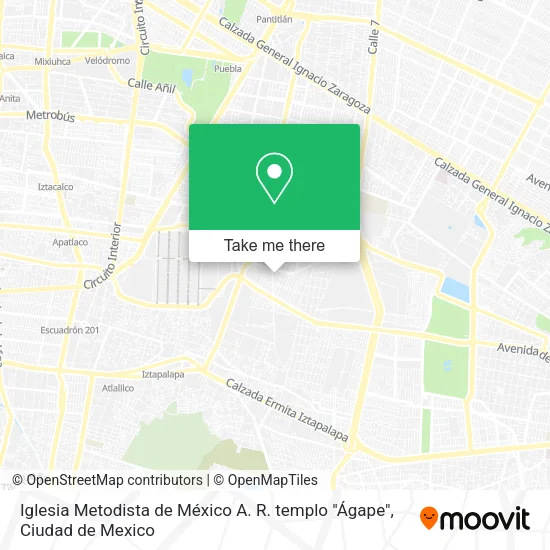 Mapa de Iglesia Metodista de México A. R.  templo "Ágape"